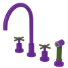 Rubinet Widespread Kitchen Set with LaSalle Spout with Hand Spray Purple Haze