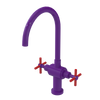 Rubinet Two Handle Single Hole Kitchen Set with LaSalle Spout Purple Haze