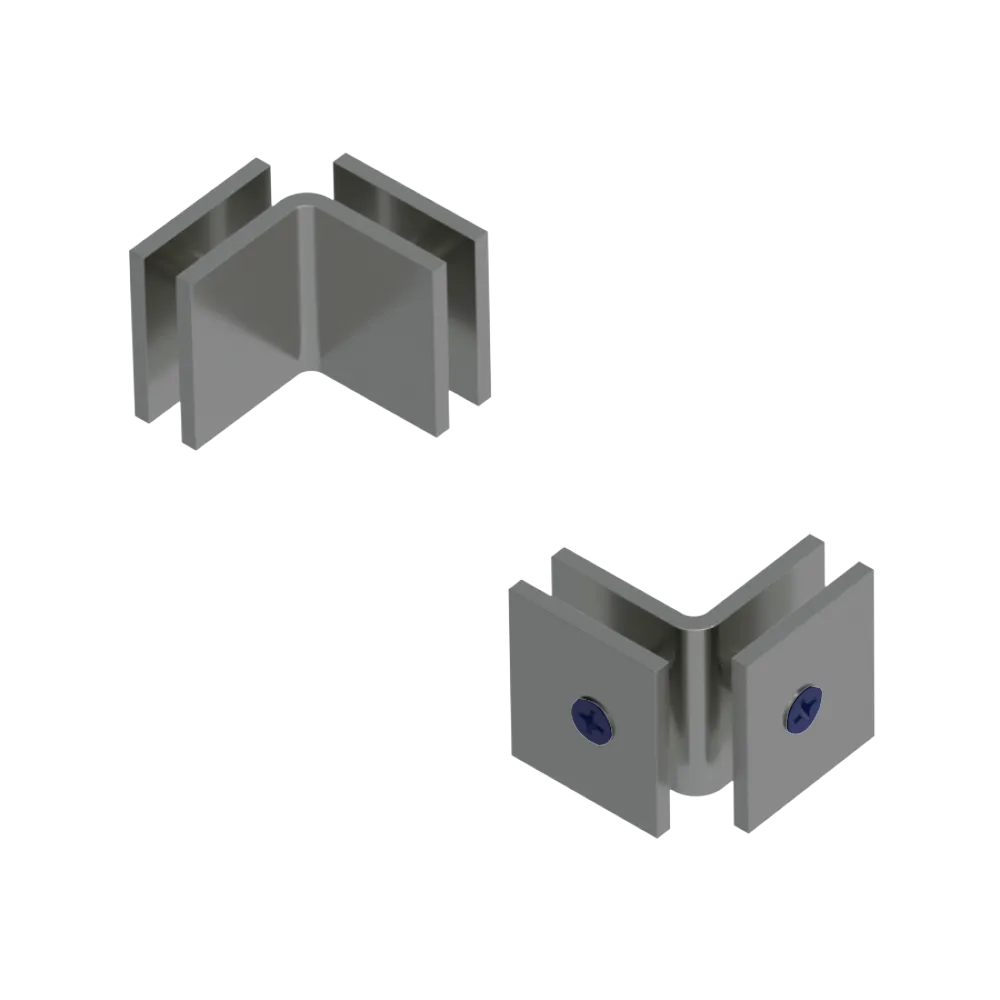 Rubinet 90 Glass to Glass Open Face Satin Nickel