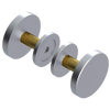 Rubinet Shower Door Knob (set) Satin Chrome