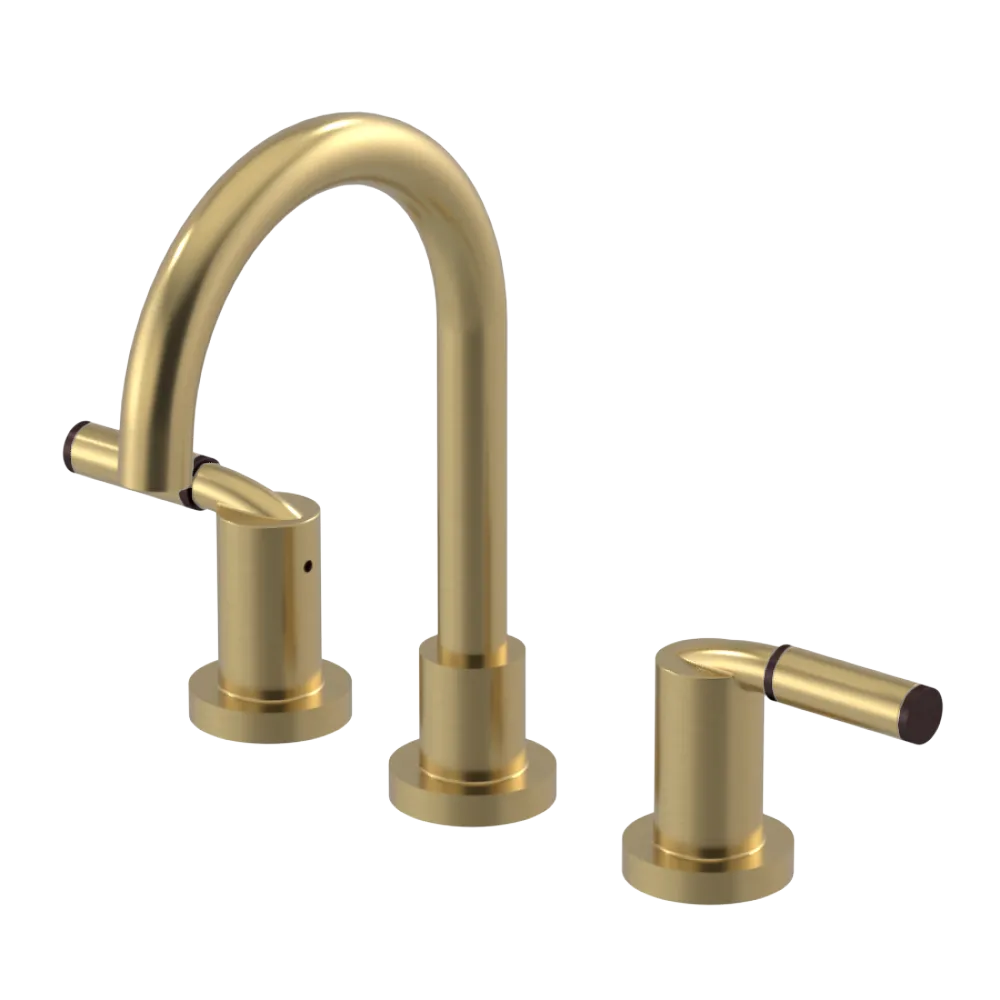 Rubinet Widespread Lav set (less drain) Satin Brass