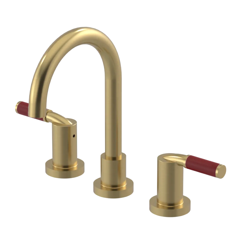 Rubinet Widespread Lav set (less drain) Satin Brass