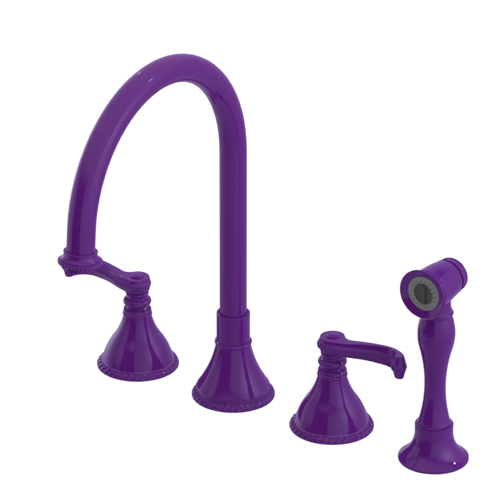 Rubinet Widespread Kitchen Set with Hand Spray Purple Haze