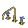 Rubinet Widespread Kitchen Set with Genesis Spout Natural Brass