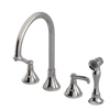 Rubinet Widespread Kitchen Set with Hand Spray Polished Nickel