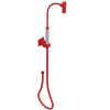 Rubinet Hand Held Shower Bidet with Extended Reach & Dual Function Spray Including Wall Bracket with Supply & Hose (Square) Red