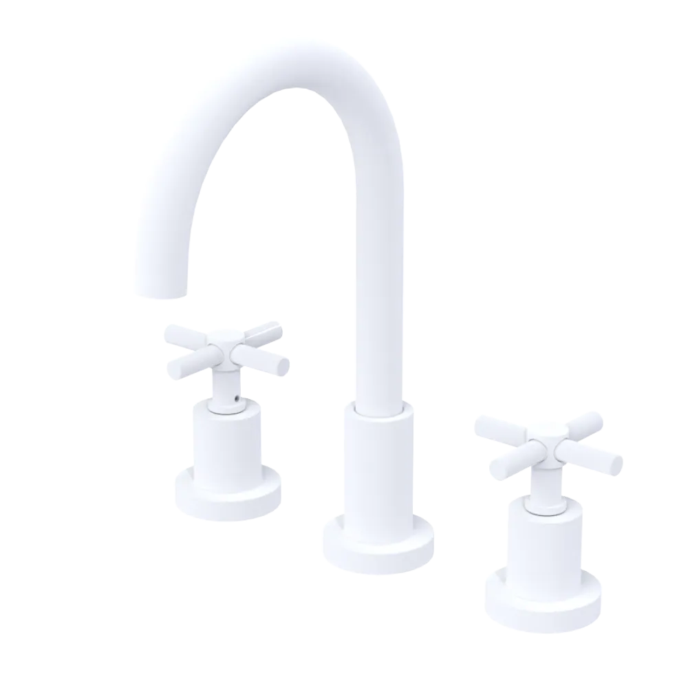Rubinet Widespread Kitchen Set with LaSalle Spout Matt White