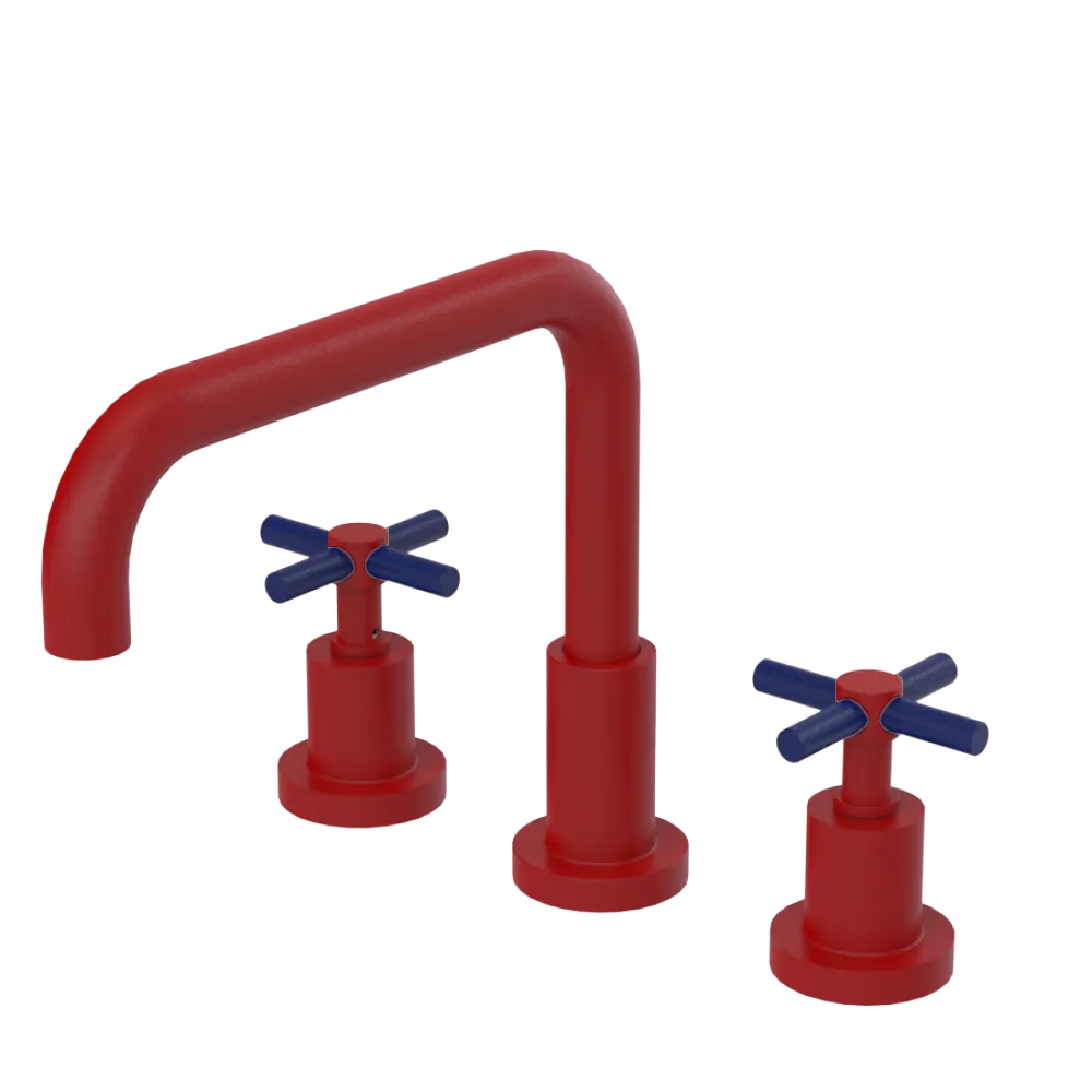 Rubinet Widespread Kitchen Set Maroon