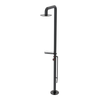 Rubinet Pressure Balance Outdoor Shower with Foot Rinse & 10" Shower Head (with shelf) - 304 Stainless Steel Black