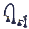 Rubinet Widespread Kitchen Set with Hand Spray Midnight Blue