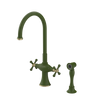 Rubinet Two Handle Single Hole Kitchen Set with Hand Spray Green Envy