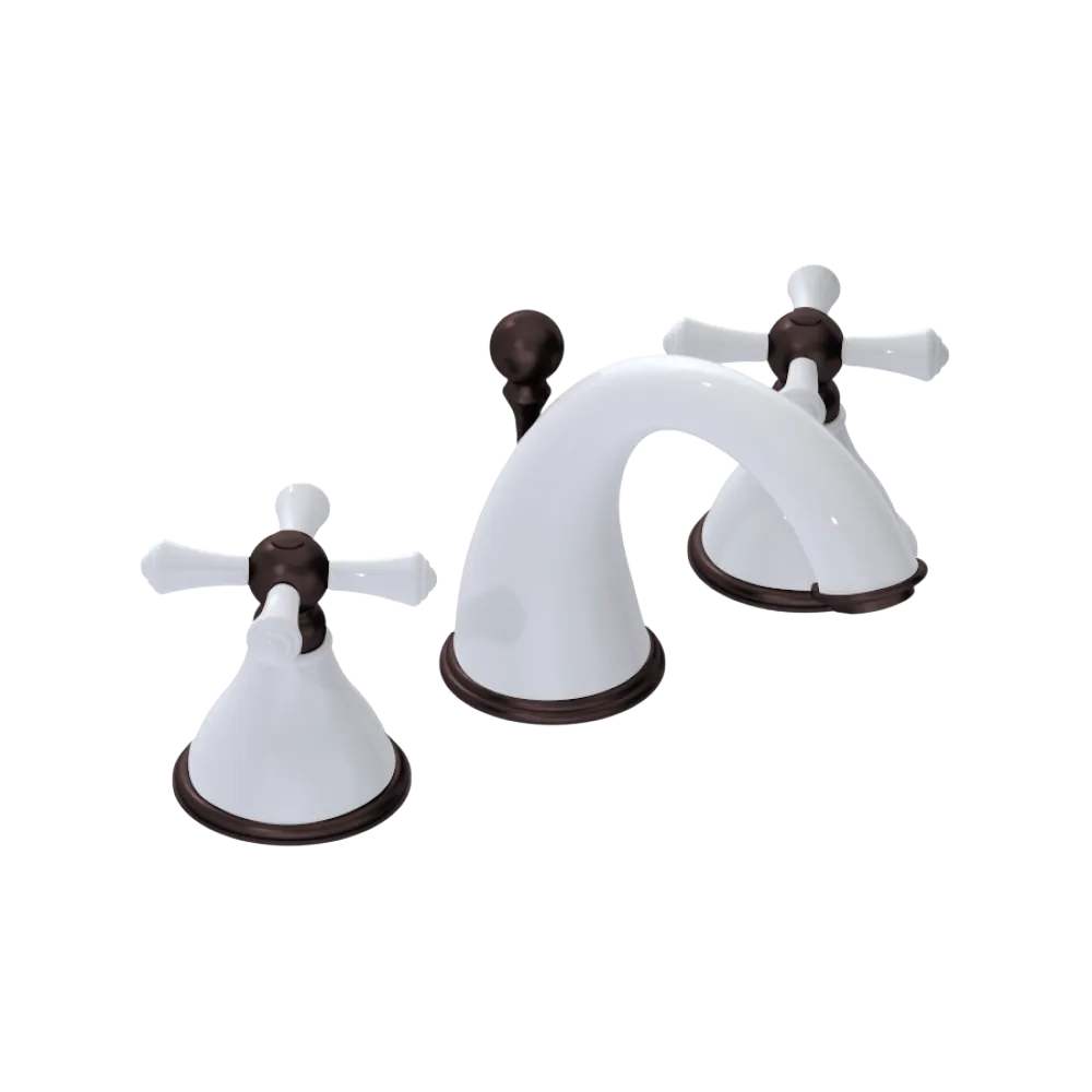 Rubinet Widespread Lav. Set. (less drain) White