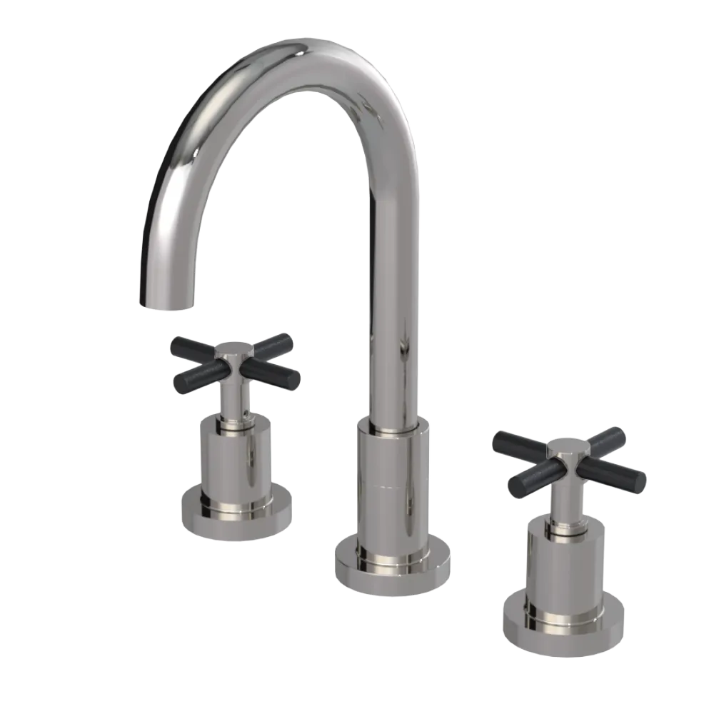 Rubinet Widespread Kitchen Set with LaSalle Spout Polished Nickel