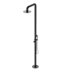 Rubinet Pressure Balance Outdoor Shower with Hand Held Shower & 10" Shower Head - 304 Stainless Steel Matt Black
