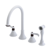 Rubinet Widespread Kitchen Set with Hand Spray White