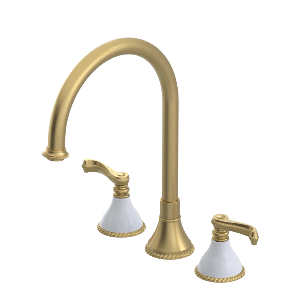 Rubinet Widespread Kitchen Set Satin Brass