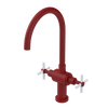 Rubinet Two Handle Single Hole Kitchen Set with LaSalle Spout Maroon