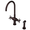 Rubinet Two Handle Single Hole Kitchen Set with LaSalle Spout with Hand Spray Oil Rubbed Bronze
