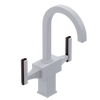 Rubinet Single Hole Dual Handle Lav. Set. (less drain) White