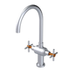 Rubinet Two Handle Single Hole Kitchen Set with LaSalle Spout Satin Chrome