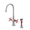 Rubinet Two Handle Single Hole Kitchen Set with Hand Spray Satin Nickel
