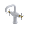 Rubinet Single Hole Dual Handle Lav. Set. (less drain) White