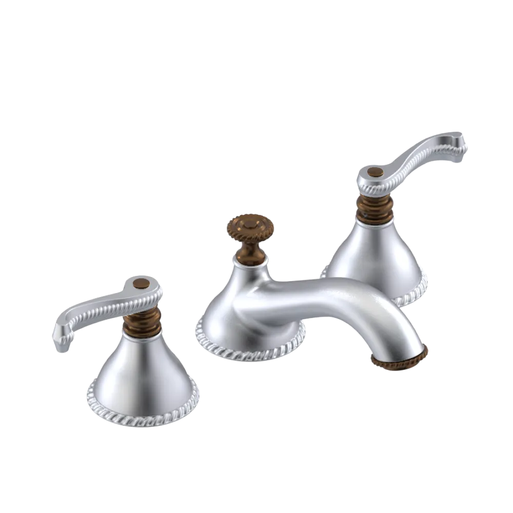 Rubinet Widespread Lav. Set. (less drain) Satin Chrome
