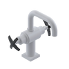 Rubinet Single Hole Dual Handle Lav. Set. with Genesis spout (less drain) White