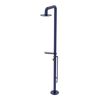 Rubinet Pressure Balance Outdoor Shower with Foot Rinse & 10" Shower Head (with shelf) - 304 Stainless Steel Midnight Blue