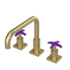 Rubinet Widespread Kitchen Set with Genesis Spout Satin Brass