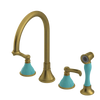 Rubinet Widespread Kitchen Set with Hand Spray Antique Brass Matt