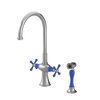 Rubinet Two Handle Single Hole Kitchen Set with Hand Spray Satin Nickel