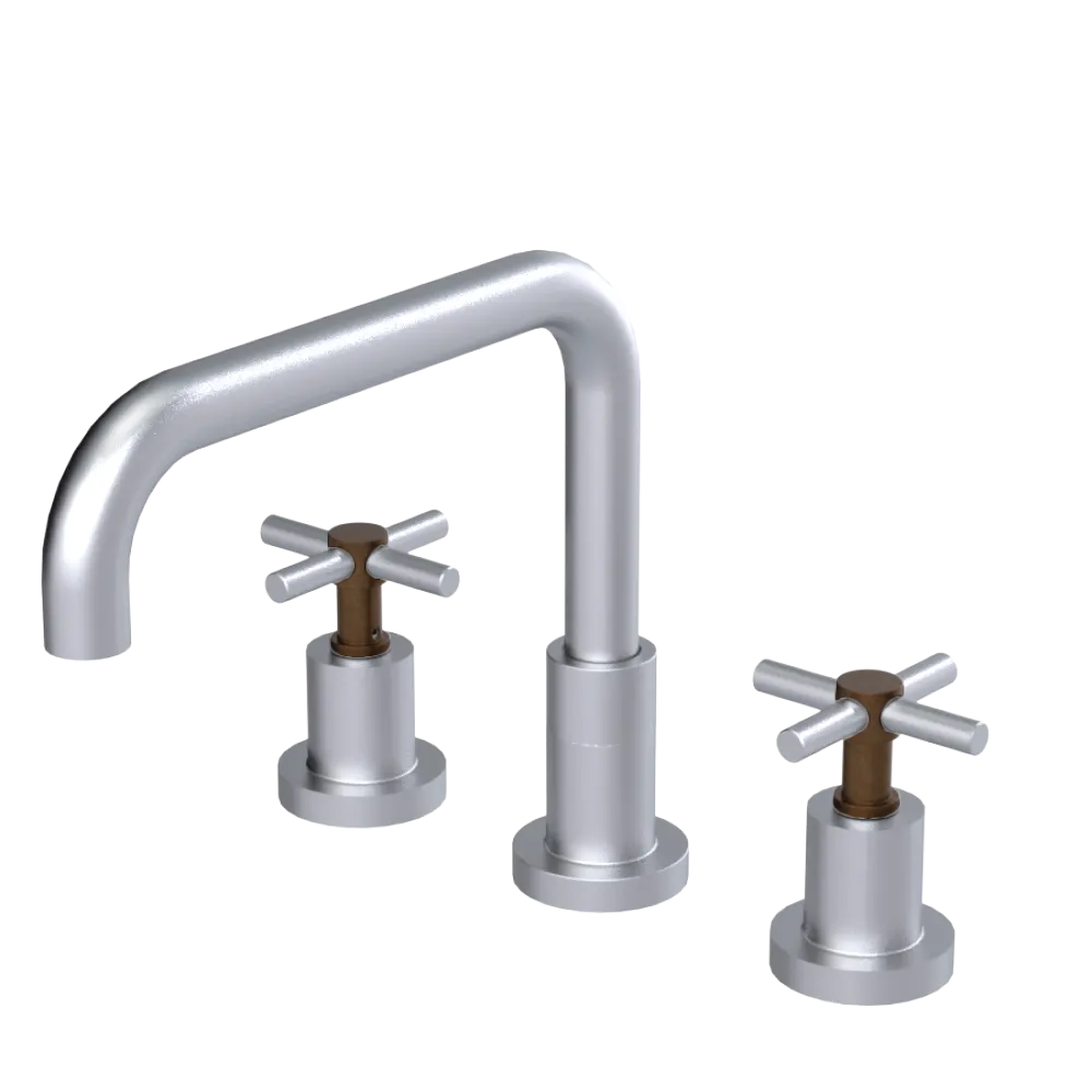 Rubinet Widespread Kitchen Set Satin Chrome