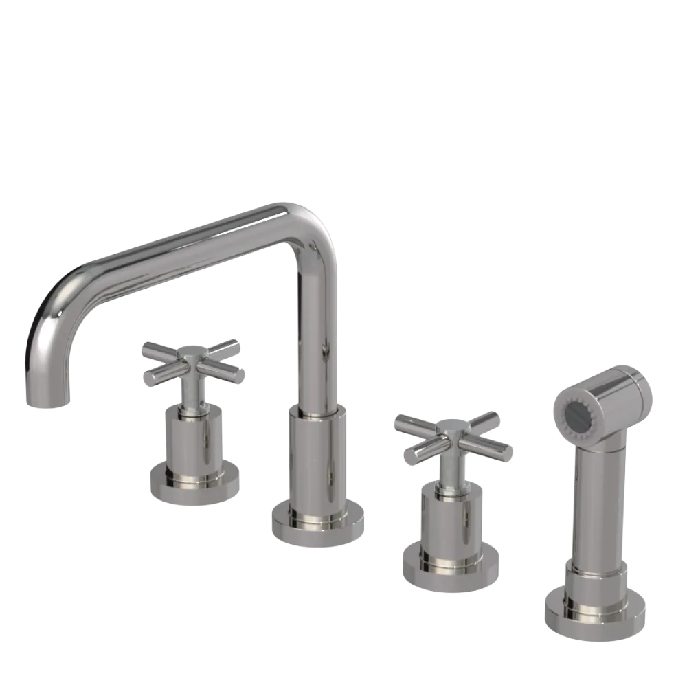 Rubinet Widespread Kitchen Set with Hand Spray Polished Nickel
