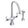 Rubinet Two Handle Single Hole Kitchen Set with Hand Spray Satin Chrome