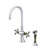 Rubinet Two Handle Single Hole Kitchen Set with Hand Spray Satin Chrome