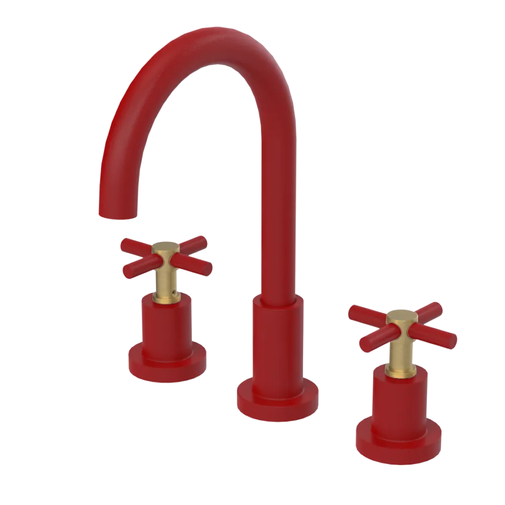 Rubinet Widespread Kitchen Set with LaSalle Spout Maroon