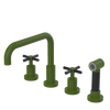 Rubinet Widespread Kitchen Set with Hand Spray Green Envy
