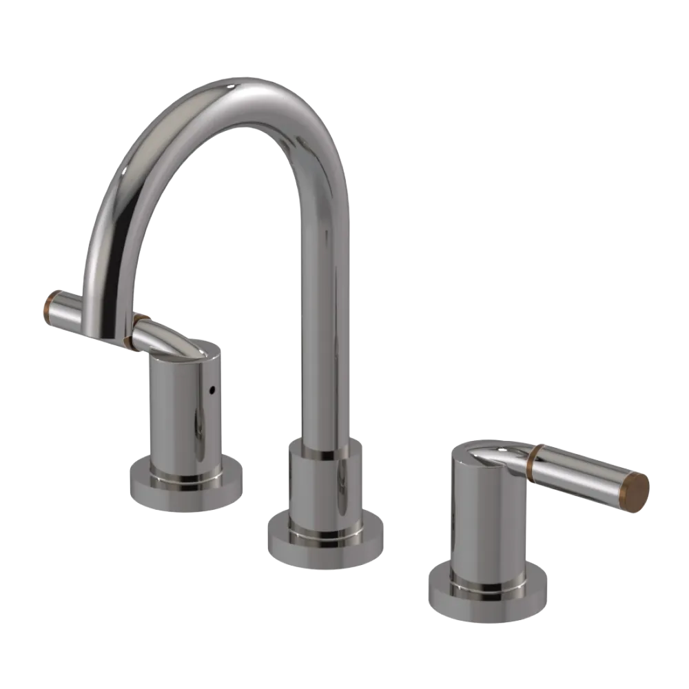 Rubinet Widespread Lav set (less drain) Polished Nickel