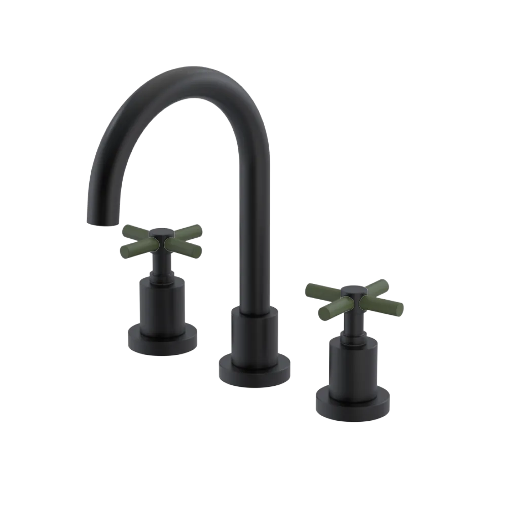 Rubinet Widespread Lav. Set. (less drain) Matt Black