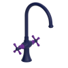 Rubinet Two Handle Single Hole Kitchen Set Midnight Blue