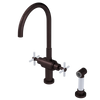 Rubinet Two Handle Single Hole Kitchen Set with LaSalle Spout with Hand Spray Oil Rubbed Bronze