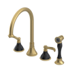 Rubinet Widespread Kitchen Set with Hand Spray Satin Brass