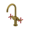 Rubinet Single Hole Dual Handle Lav. Set with LaSalle Spout (less drain) Antique Brass Matt