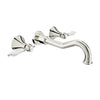 Baril Two handles wall-mounted lavatory faucet, drain not included