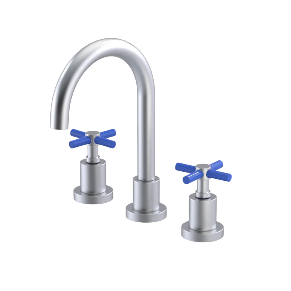 Rubinet Widespread Lav. Set. (less drain) Satin Chrome