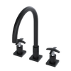 Rubinet Widespread Kitchen Set Matt Black