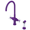 Rubinet Two Handle Single Hole Kitchen Set with LaSalle Spout with Hand Spray Purple Haze