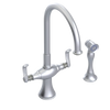 Rubinet Two Handle Single Hole Kitchen Set with Hand Spray Satin Chrome