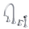 Rubinet Widespread Kitchen Set with Hand Spray Satin Chrome